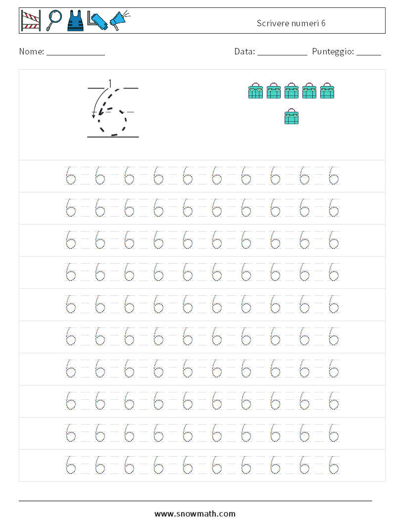 Scrivere numeri 6 Fogli di lavoro di matematica 13