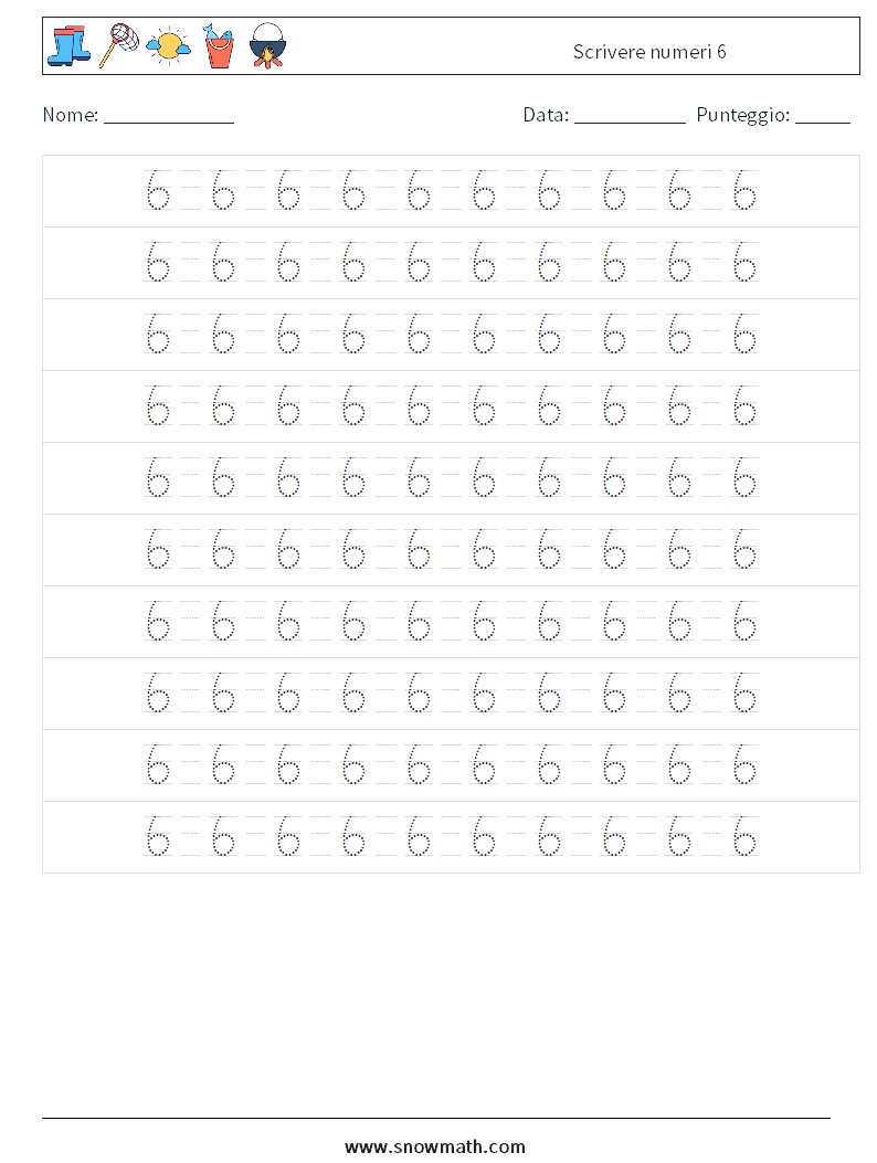 Scrivere numeri 6 Fogli di lavoro di matematica 14