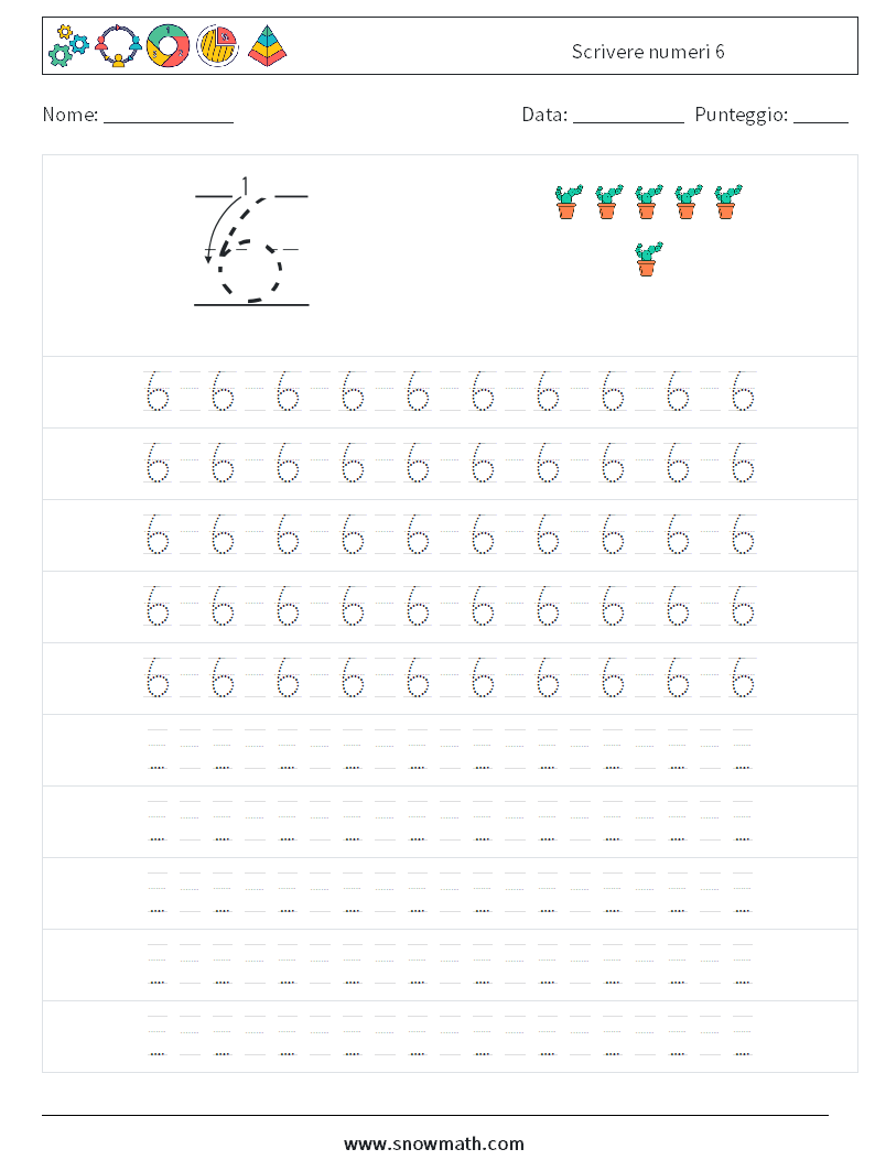 Scrivere numeri 6 Fogli di lavoro di matematica 15