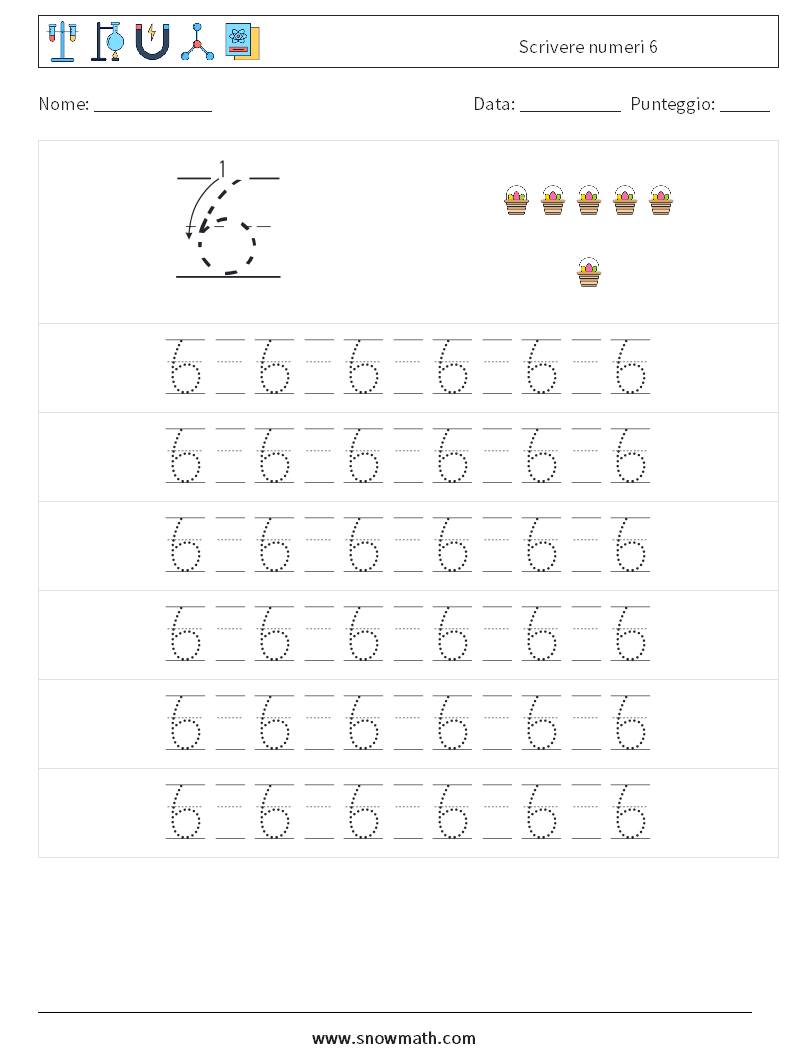 Scrivere numeri 6 Fogli di lavoro di matematica 17