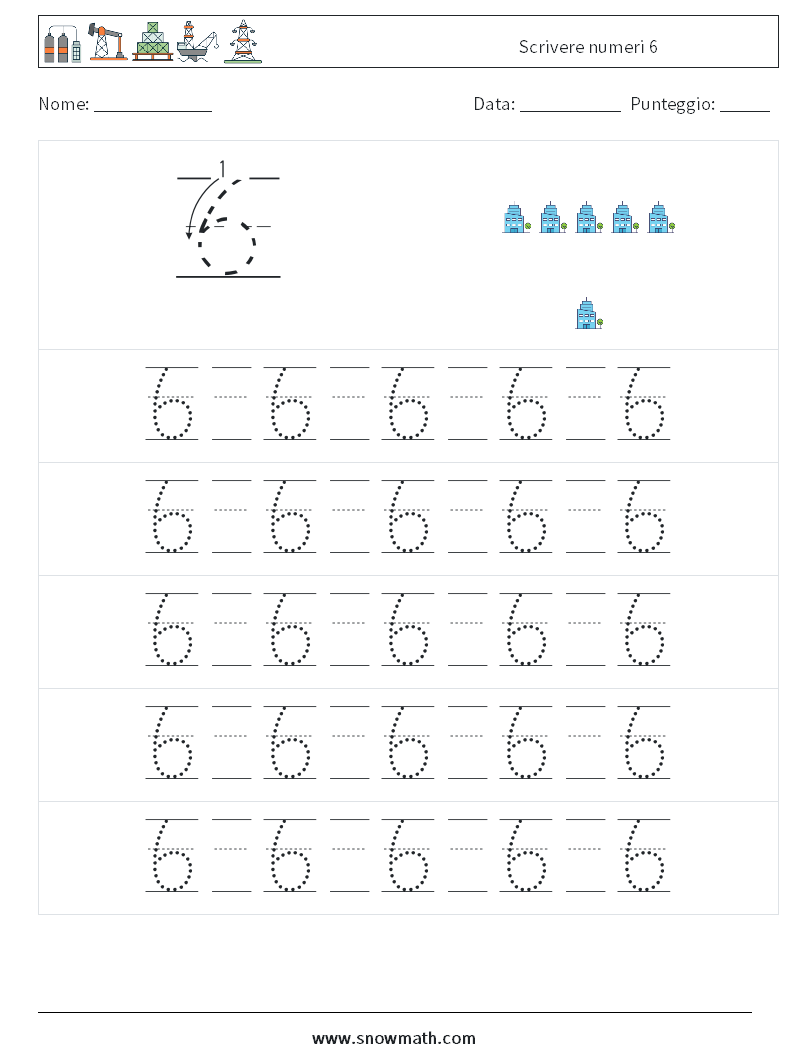 Scrivere numeri 6 Fogli di lavoro di matematica 21