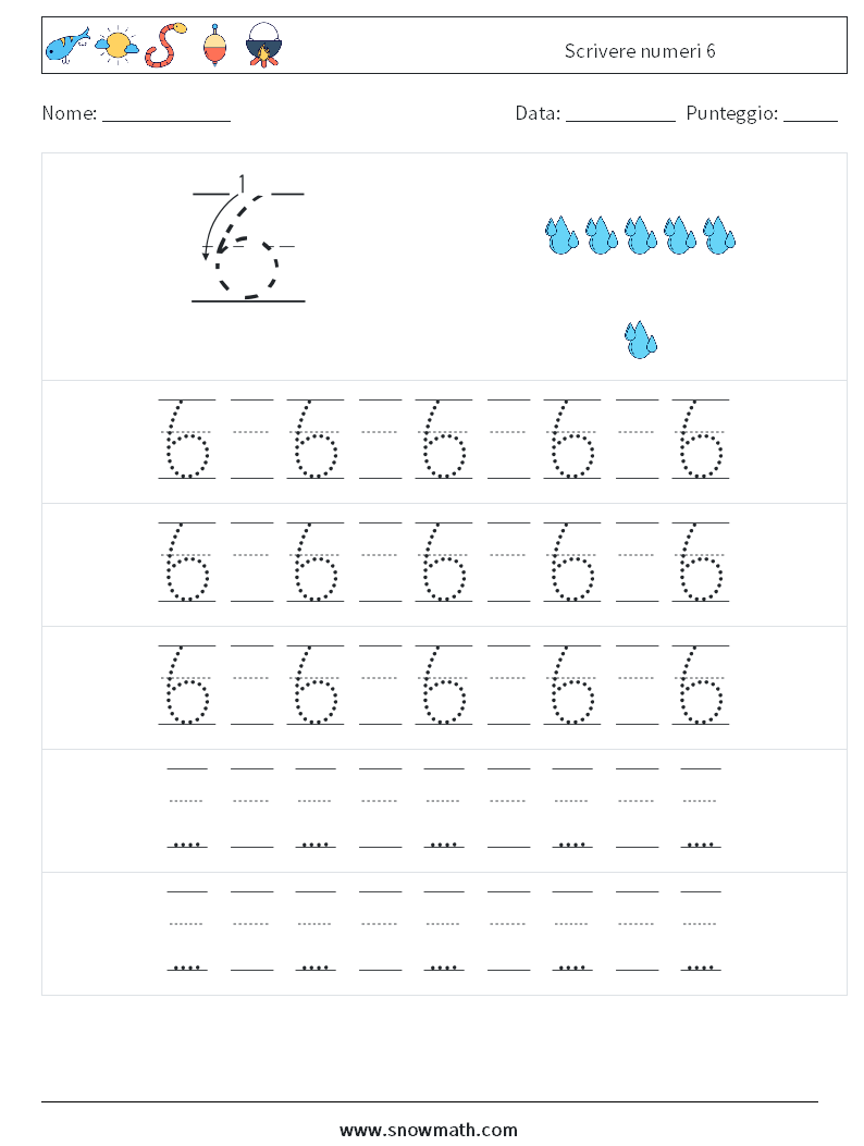 Scrivere numeri 6 Fogli di lavoro di matematica 23