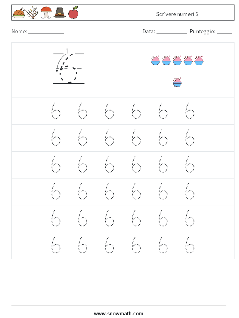 Scrivere numeri 6 Fogli di lavoro di matematica 5