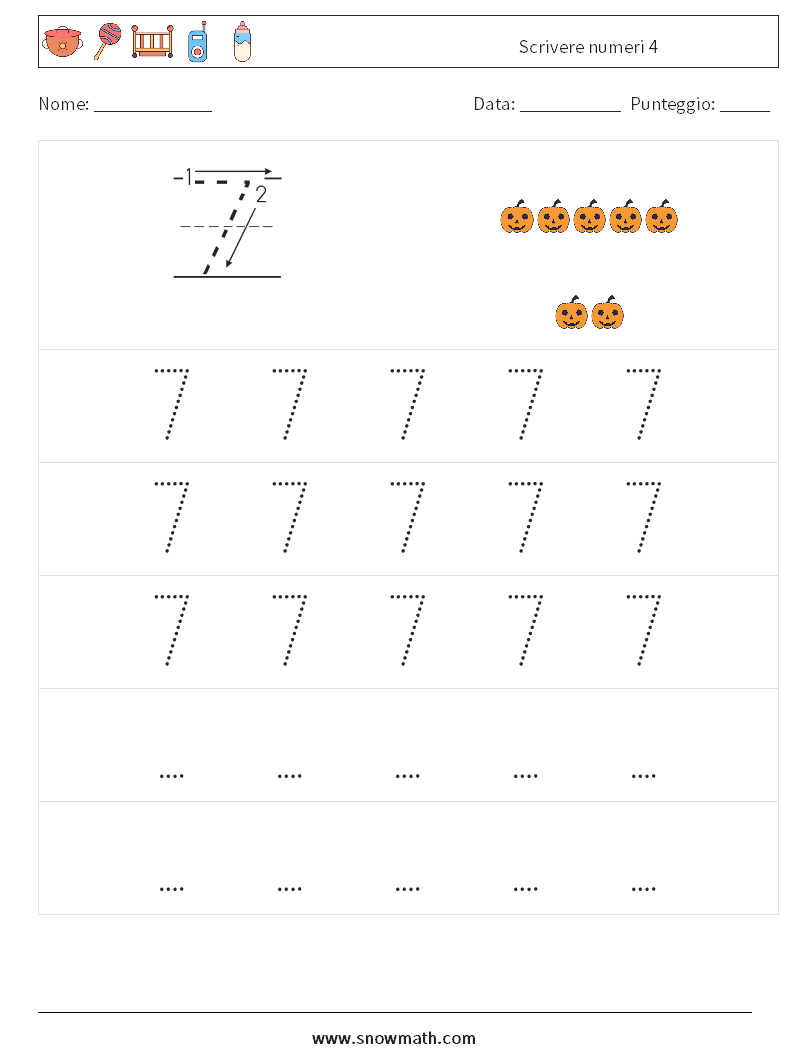 Scrivere numeri 4 Fogli di lavoro di matematica 11