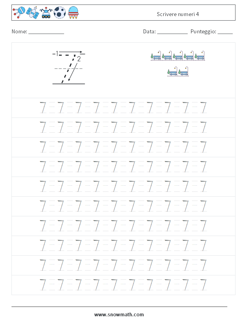 Scrivere numeri 4 Fogli di lavoro di matematica 13