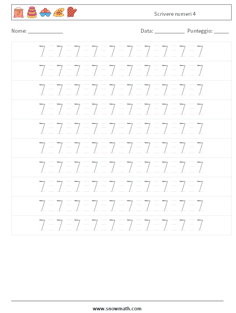 Scrivere numeri 4 Fogli di lavoro di matematica 14