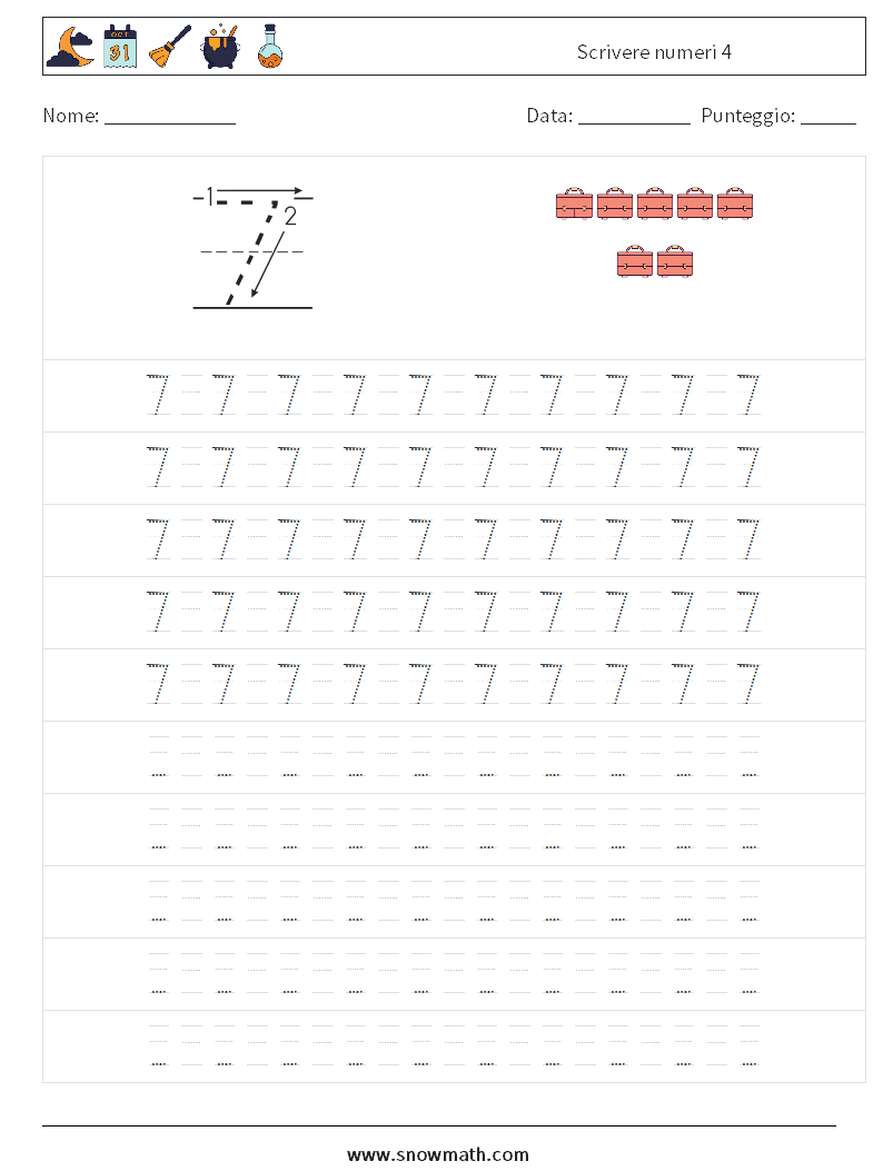 Scrivere numeri 4 Fogli di lavoro di matematica 15