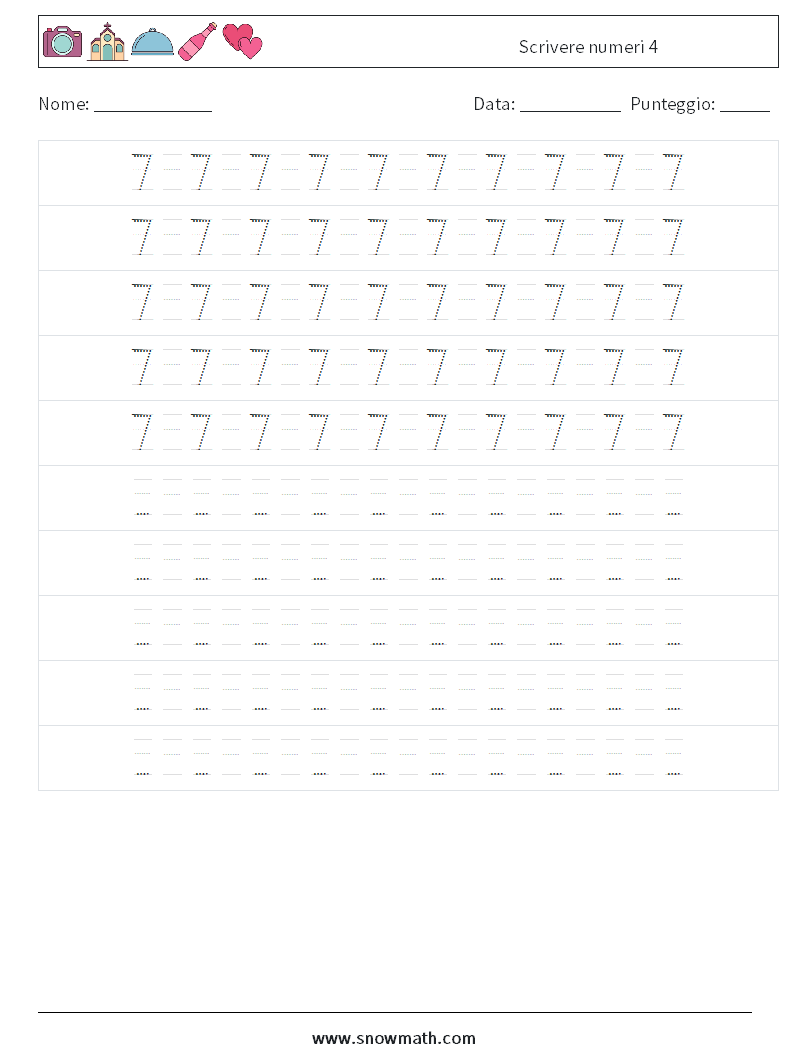 Scrivere numeri 4 Fogli di lavoro di matematica 16