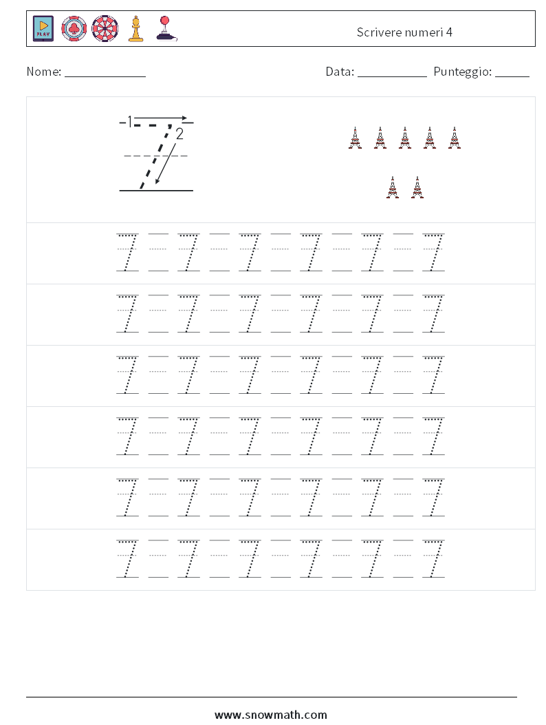 Scrivere numeri 4 Fogli di lavoro di matematica 17