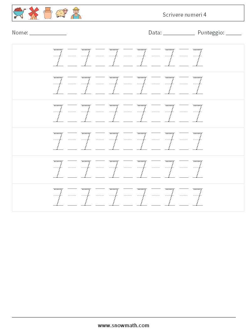 Scrivere numeri 4 Fogli di lavoro di matematica 18