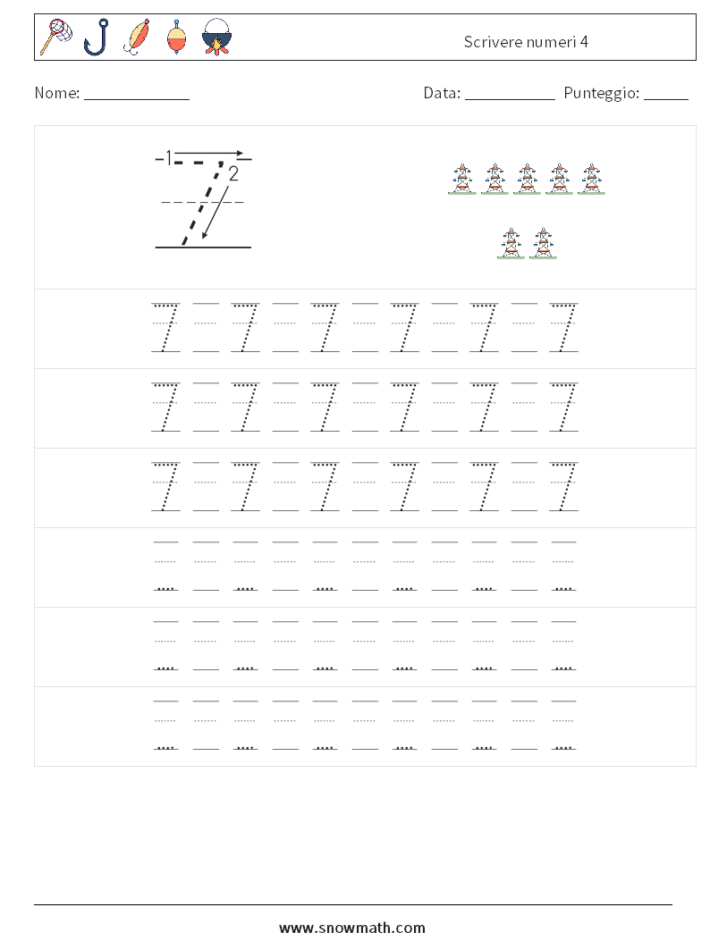 Scrivere numeri 4 Fogli di lavoro di matematica 19