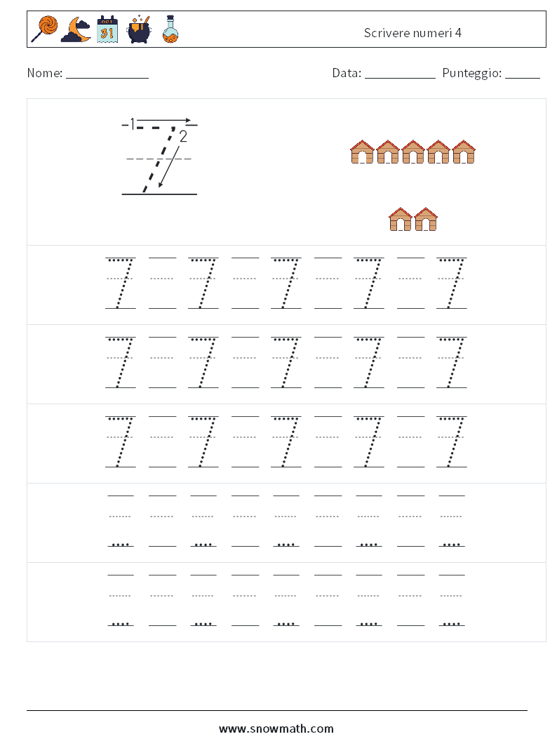 Scrivere numeri 4 Fogli di lavoro di matematica 23