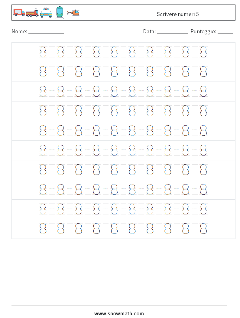 Scrivere numeri 5 Fogli di lavoro di matematica 14