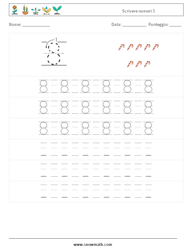 Scrivere numeri 5 Fogli di lavoro di matematica 19