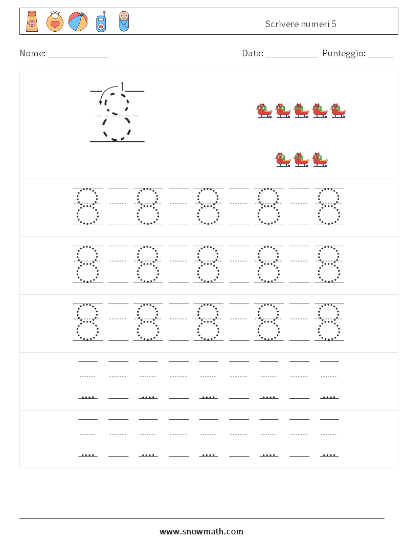 Scrivere numeri 5 Fogli di lavoro di matematica 23