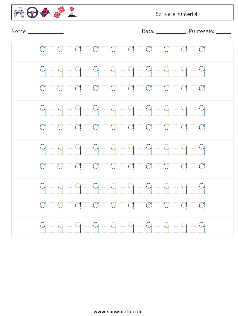 Scrivere numeri 4 Fogli di lavoro di matematica 14
