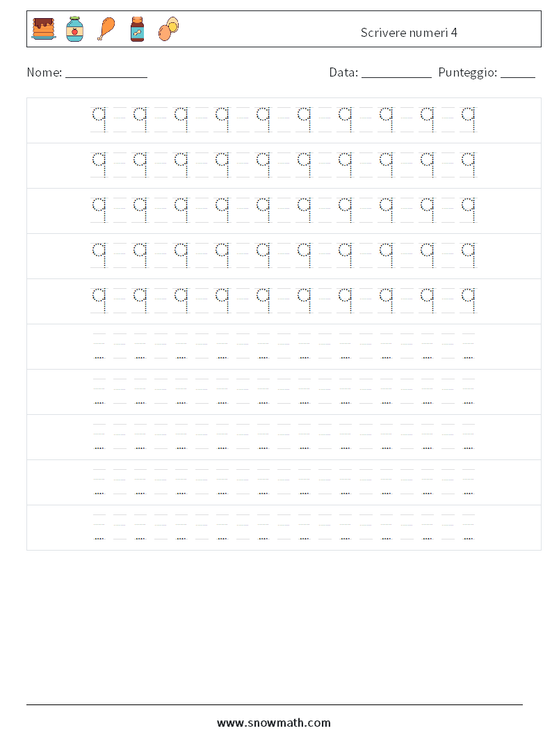 Scrivere numeri 4 Fogli di lavoro di matematica 16