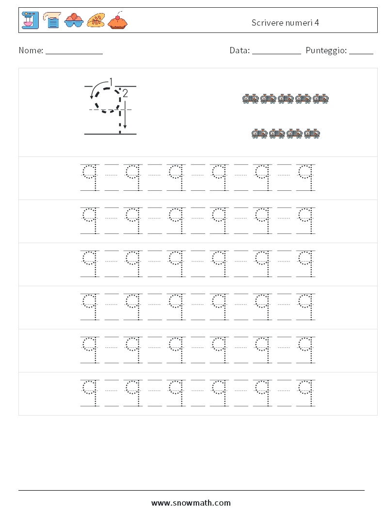 Scrivere numeri 4 Fogli di lavoro di matematica 17