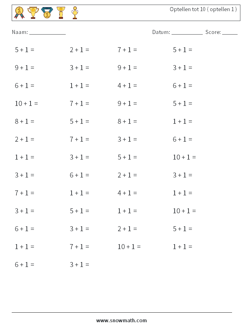 (50) Optellen tot 10 ( optellen 1 )