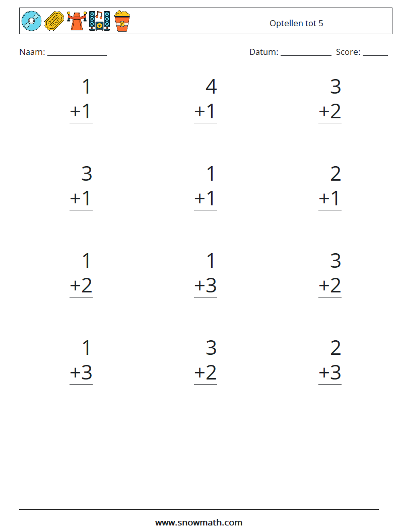 (12) Optellen tot 5