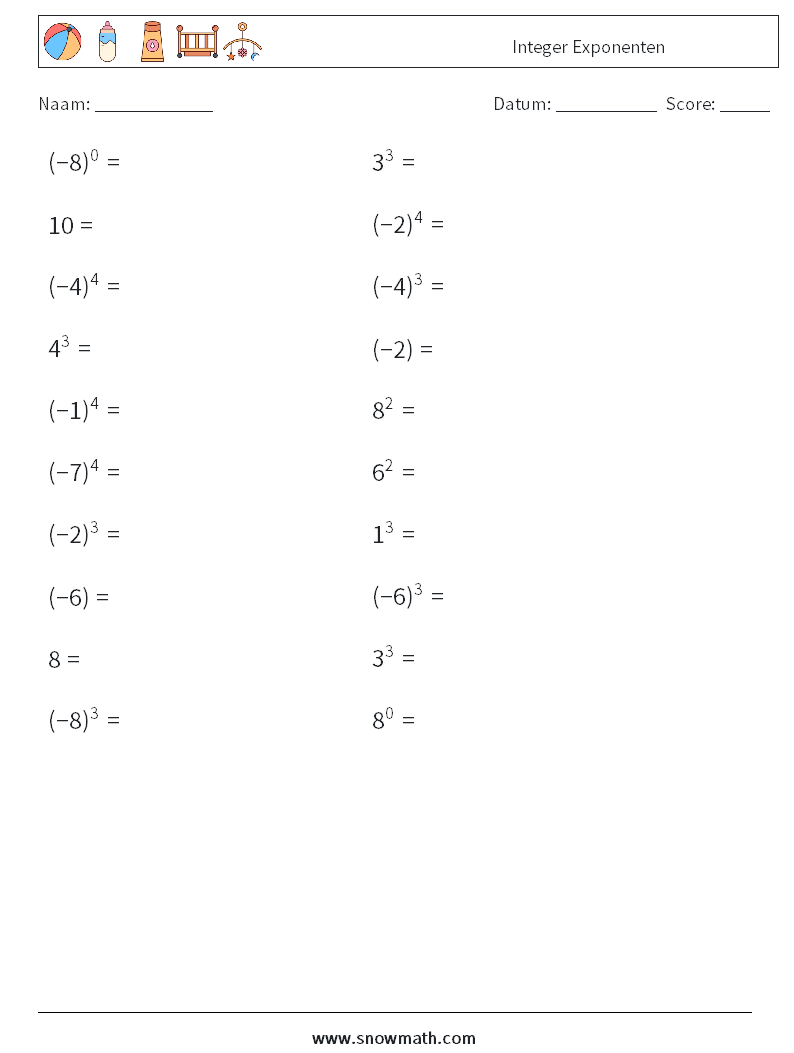 Integer Exponenten