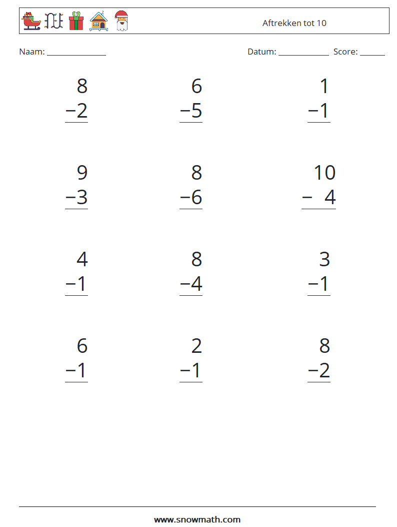 (12) Aftrekken tot 10