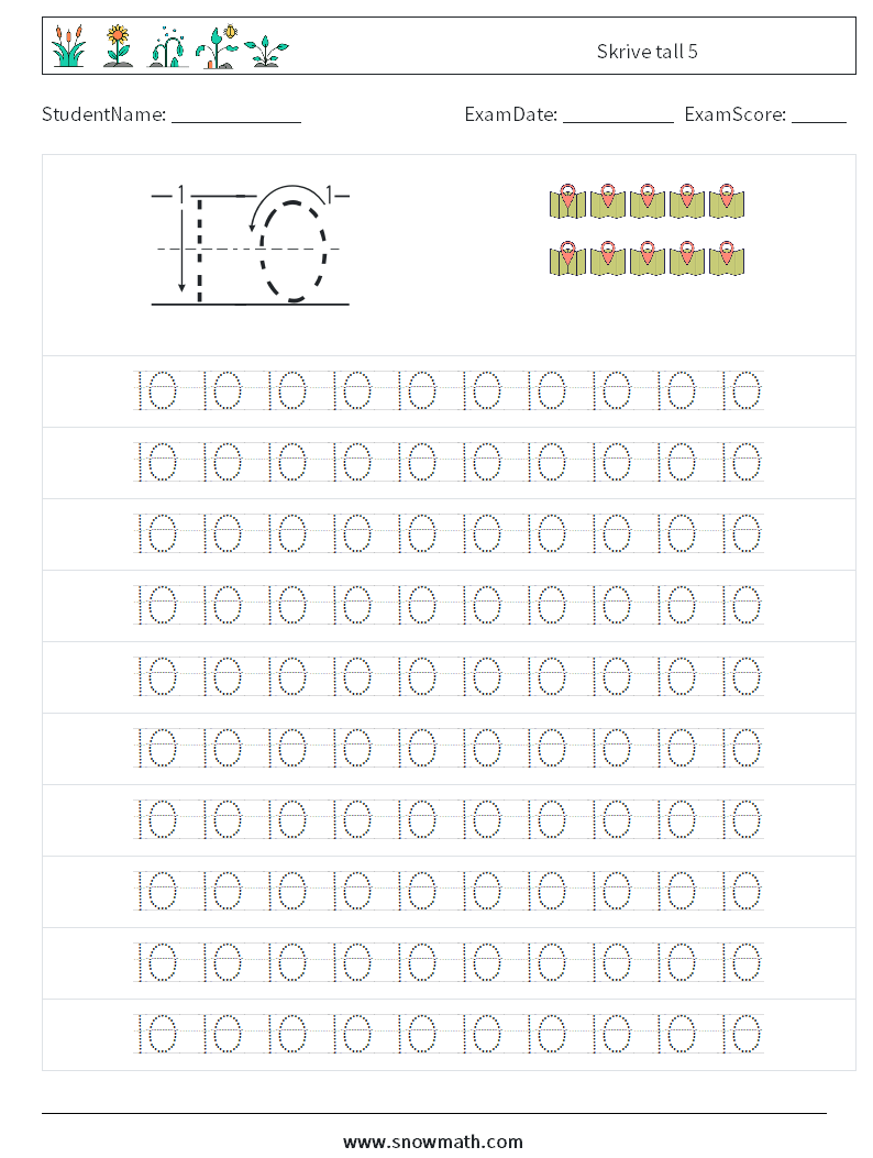 Skrive tall 5 MathWorksheets 13