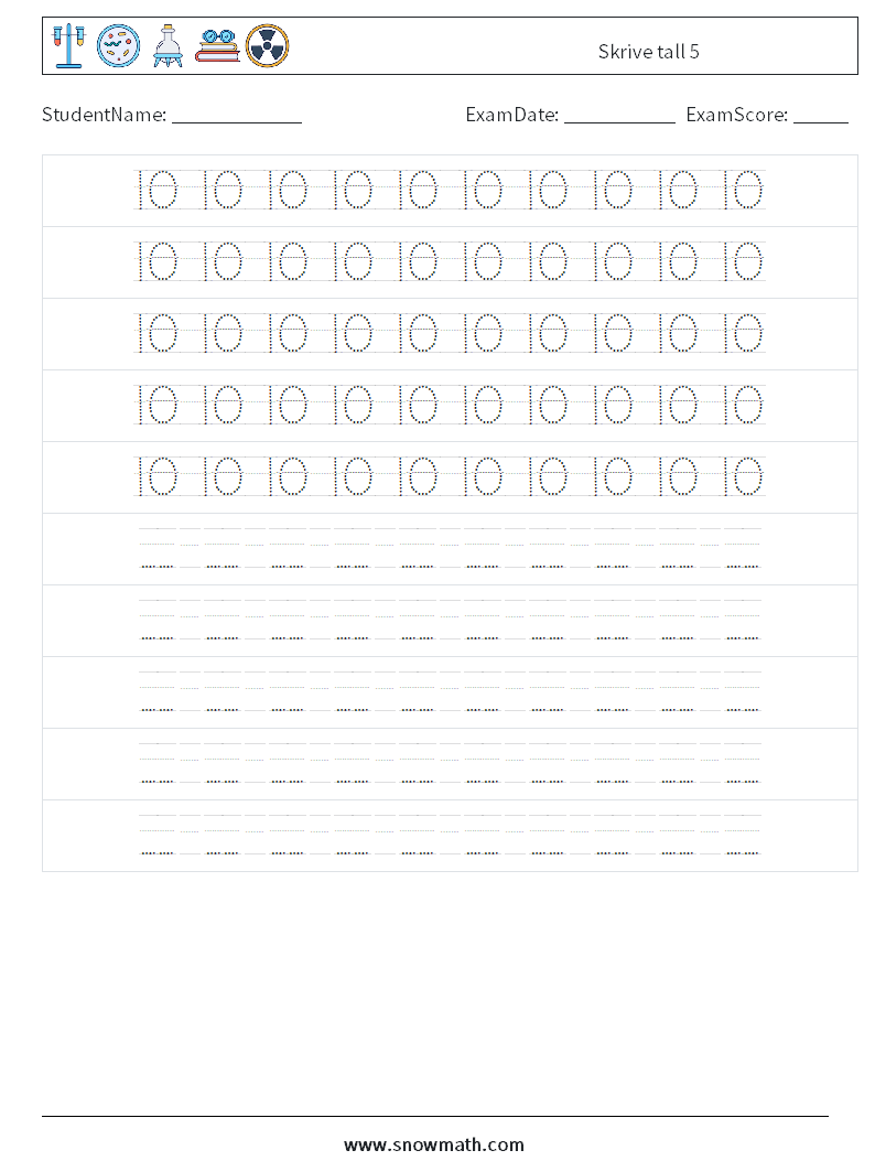 Skrive tall 5 MathWorksheets 16