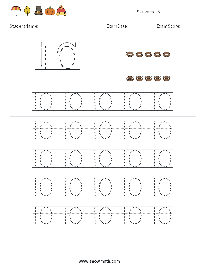 Skrive tall 5 MathWorksheets 21