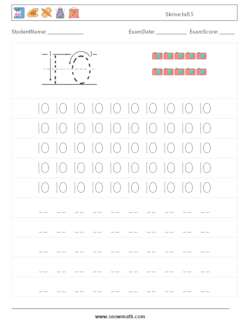 Skrive tall 5 MathWorksheets 3