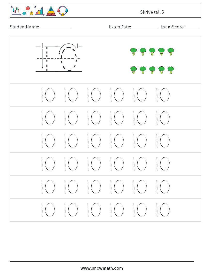 Skrive tall 5 MathWorksheets 5