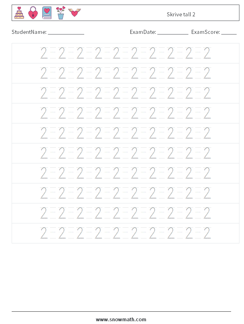 Skrive tall 2 MathWorksheets 14