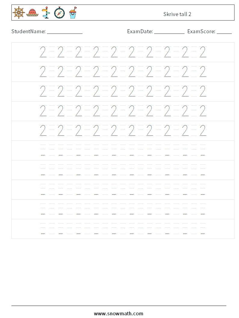 Skrive tall 2 MathWorksheets 16