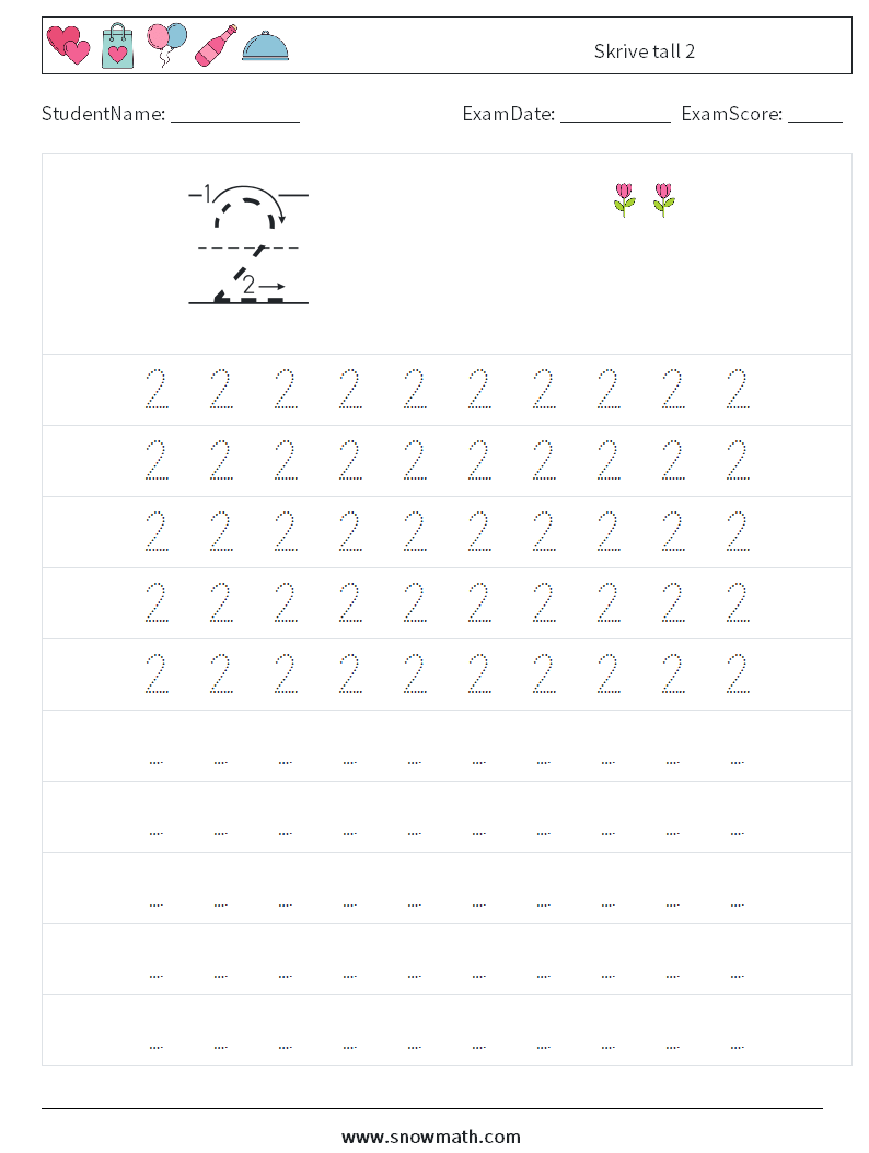 Skrive tall 2 MathWorksheets 3