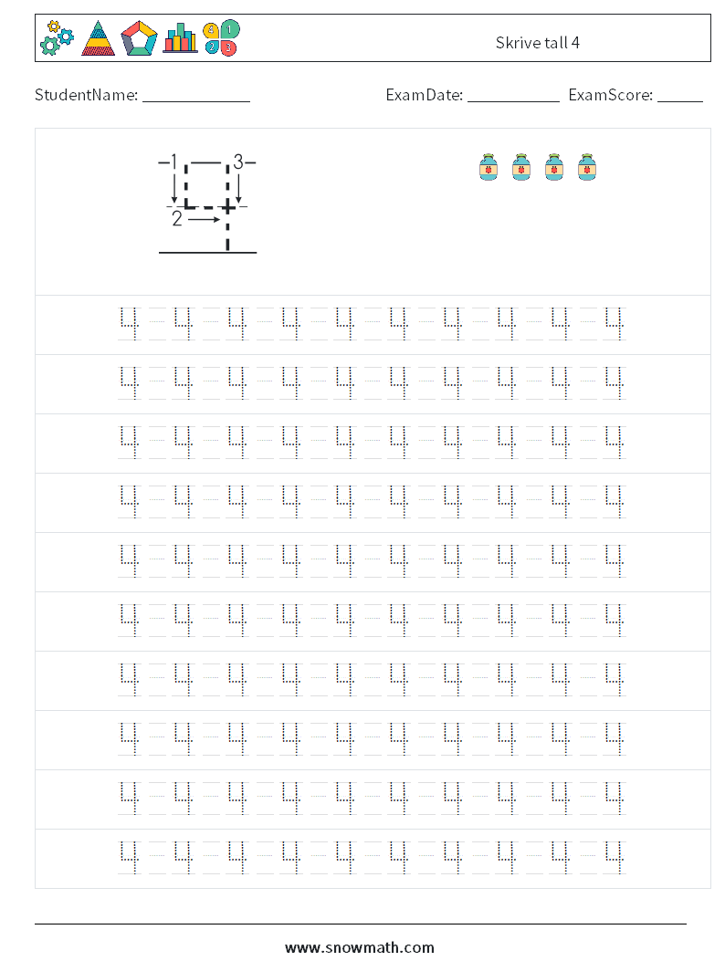 Skrive tall 4 MathWorksheets 13