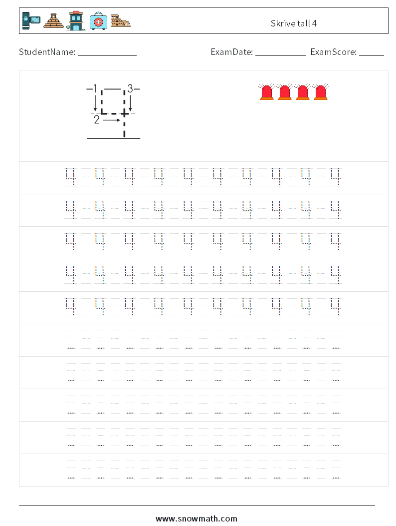 Skrive tall 4 MathWorksheets 15