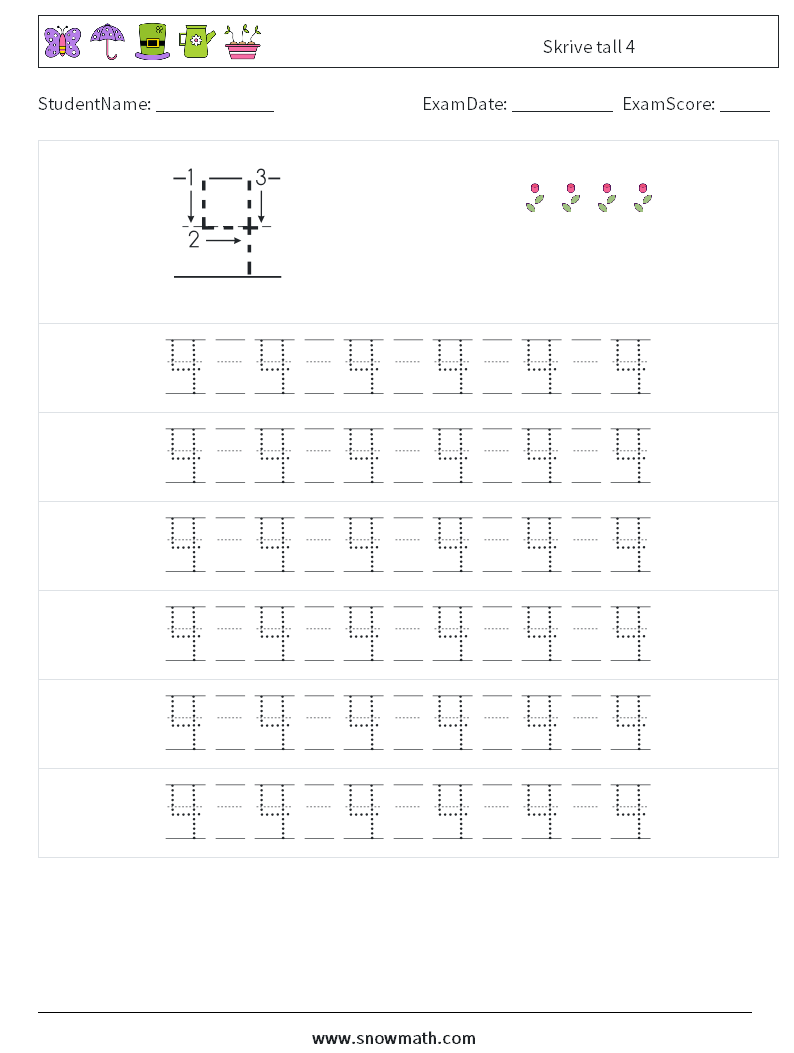 Skrive tall 4 MathWorksheets 17