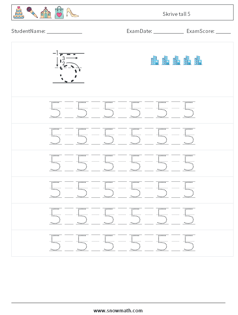 Skrive tall 5 MathWorksheets 17