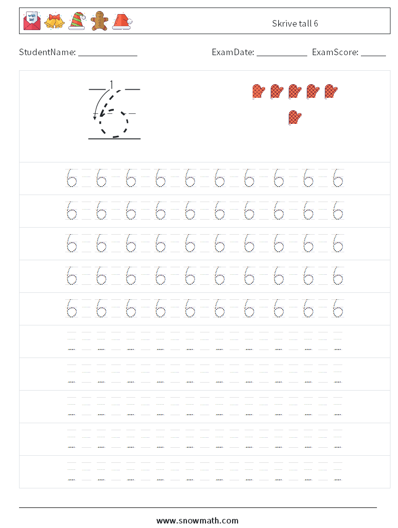 Skrive tall 6 MathWorksheets 15