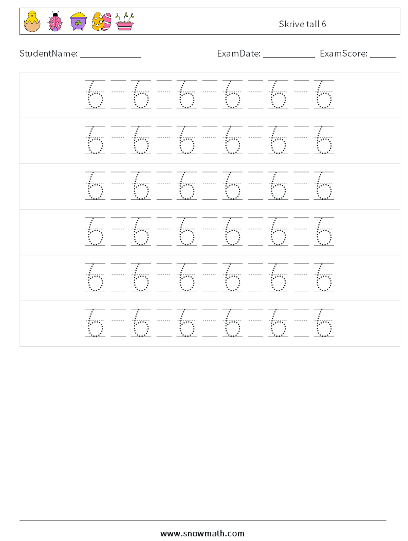 Skrive tall 6 MathWorksheets 18