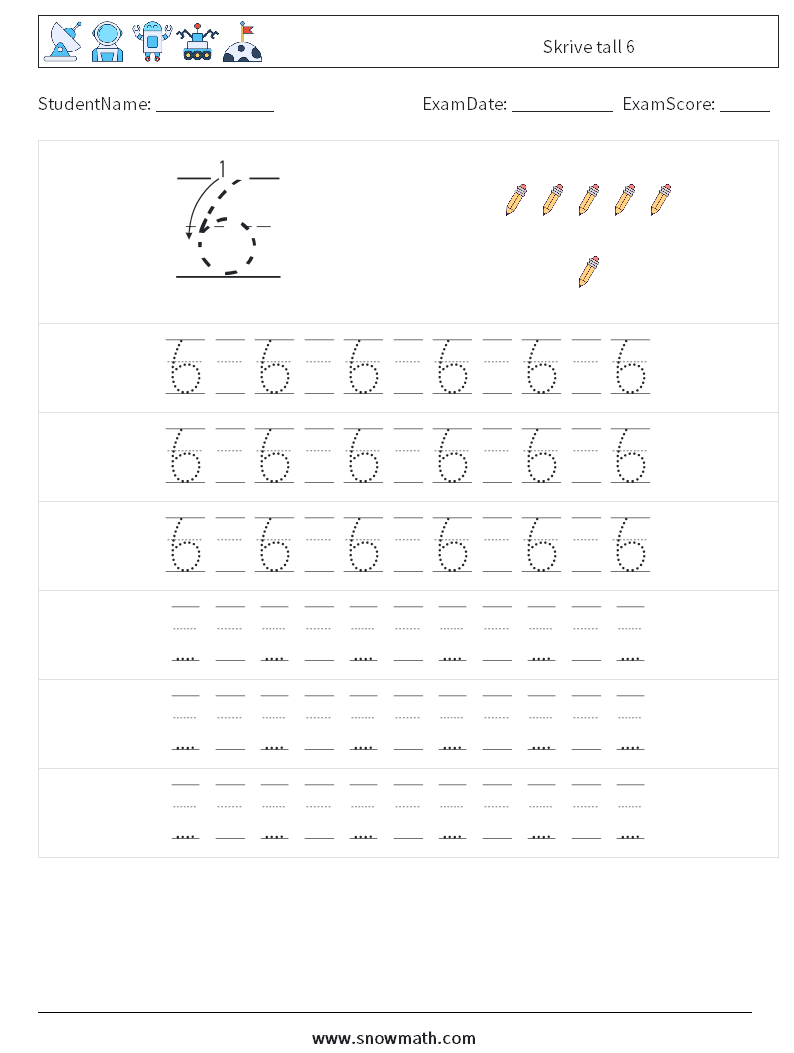 Skrive tall 6 MathWorksheets 19