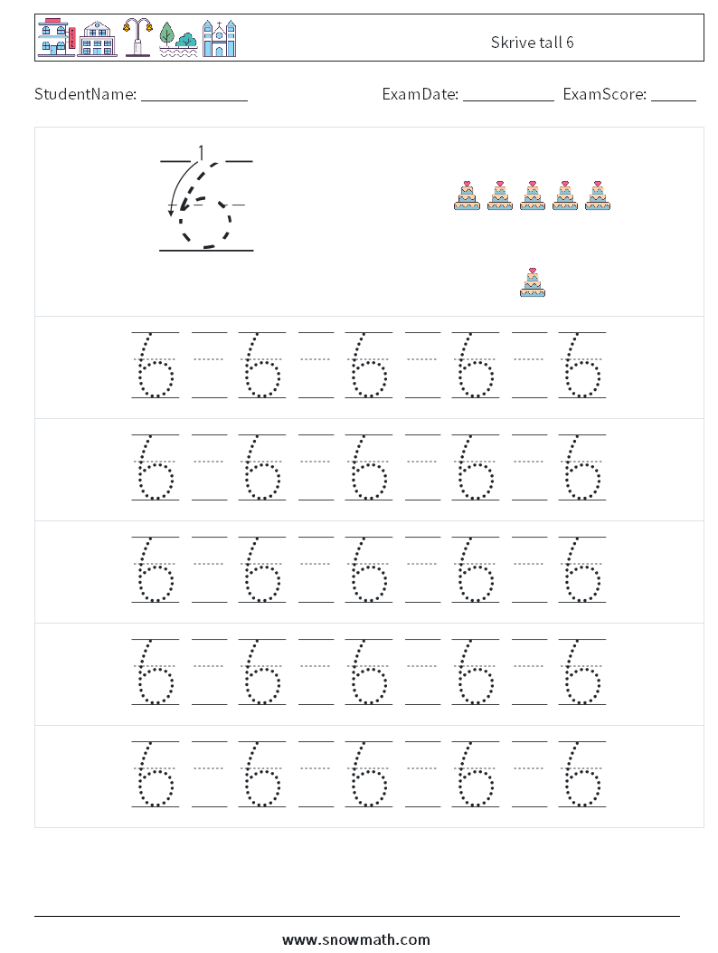 Skrive tall 6 MathWorksheets 21