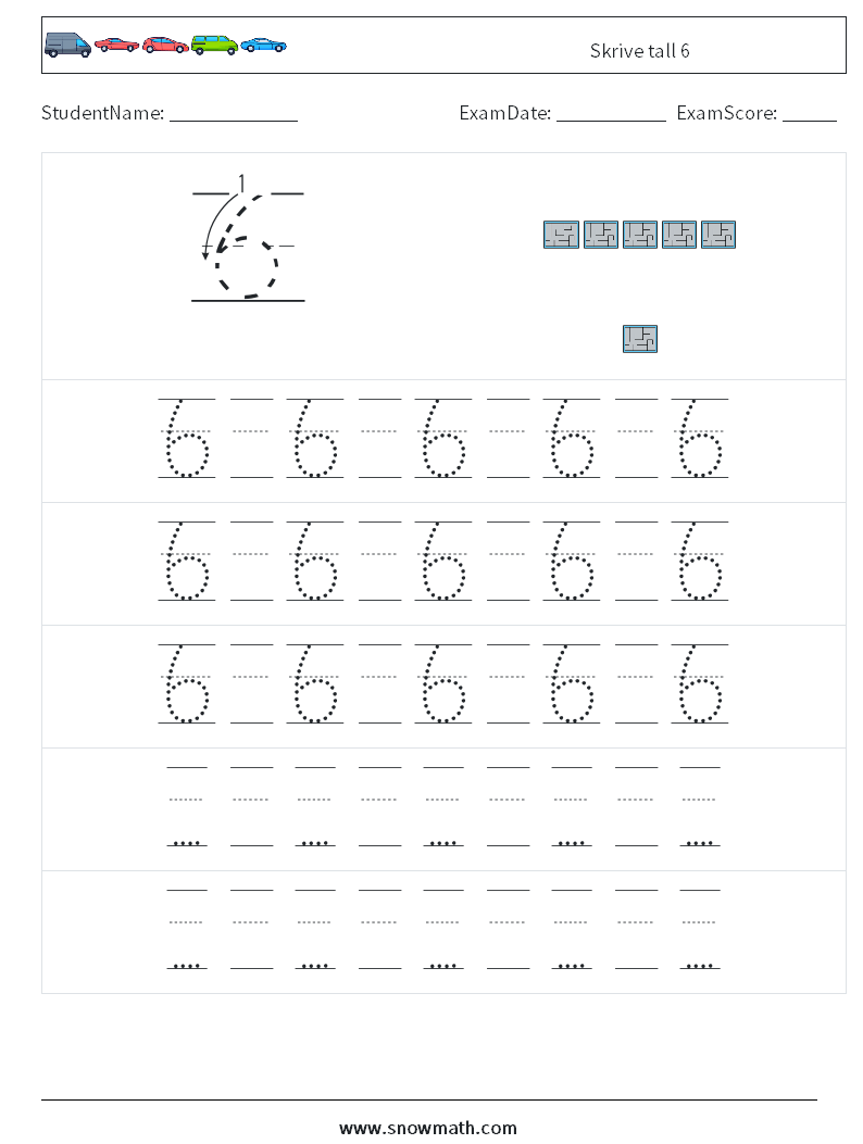 Skrive tall 6 MathWorksheets 23