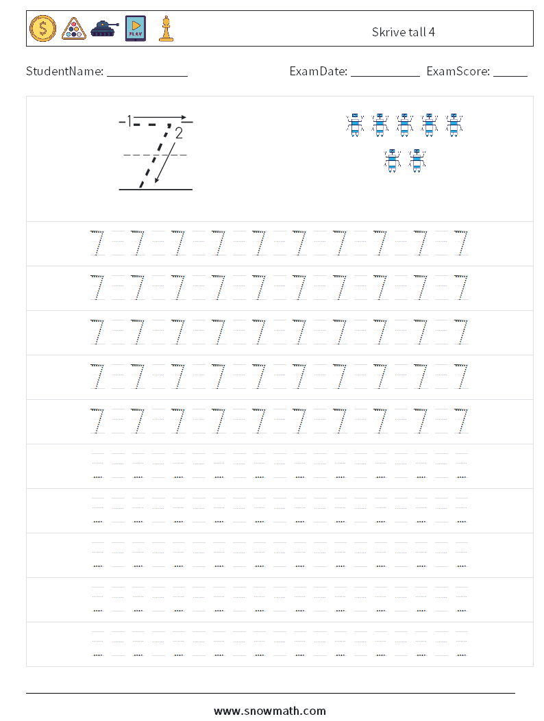 Skrive tall 4 MathWorksheets 15