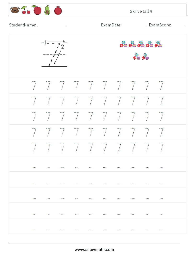 Skrive tall 4 MathWorksheets 3