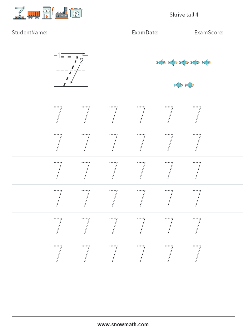 Skrive tall 4 MathWorksheets 5