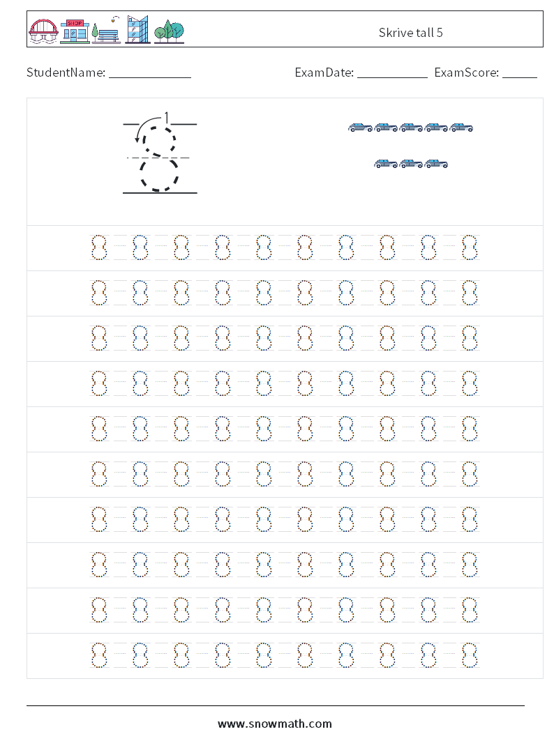 Skrive tall 5 MathWorksheets 13