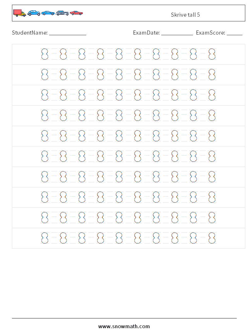 Skrive tall 5 MathWorksheets 14