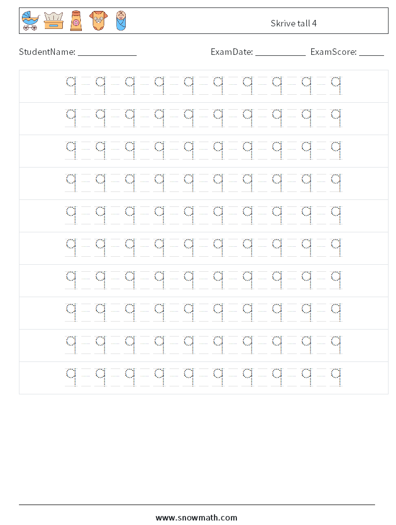 Skrive tall 4 MathWorksheets 14