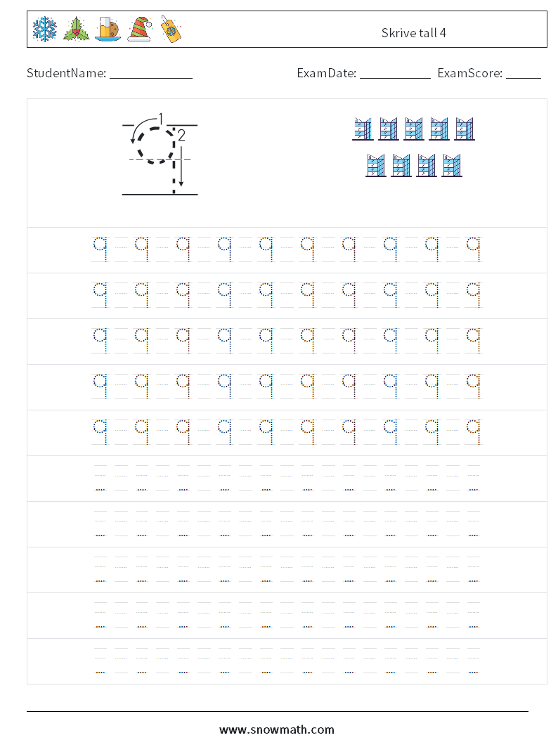 Skrive tall 4 MathWorksheets 15